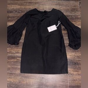 Amanda Uprichard Black Dress with Flared Sleeves
